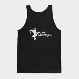 Mummy Scary and Spooky Happy Halloween Funny Graphic Tank Top